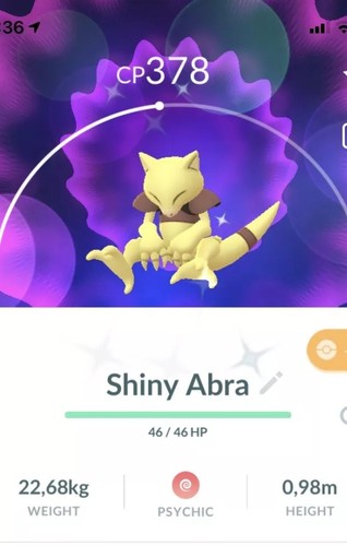 Shiny abra pokemon gen1 - abra, go
