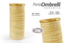 Porta ombrelli portaombrelli in ceramica decoro RIGHE giallo 52*23 CM