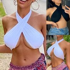 Reggiseno da donna con ferretto crop top senza maniche clubwear senza schiena fascia canotta-tank top