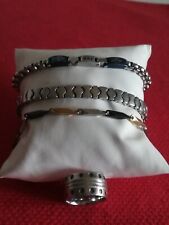 Lotto 4 Pezzi ACCIAIO UOMO 3 BRACCIALI 1 ANELLO FIRME S. STEEL PACIOTTI ZOPPINI 