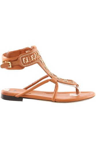 Fendi sandali pelle marrone - fendi,