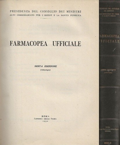 Farmacopea ufficiale 1950 - farmacopea,