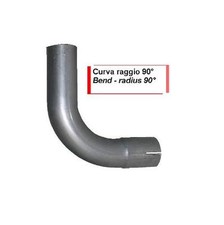 Tubo curva gomito raggio 90° con manicotto marmitta scarico VARI DIAMETRI 