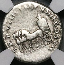 79 NGC F Tito Denario Quadriga