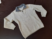 Maglione Con Zip Artigianale UOMO TG XL Pura Lana Vergine 100%