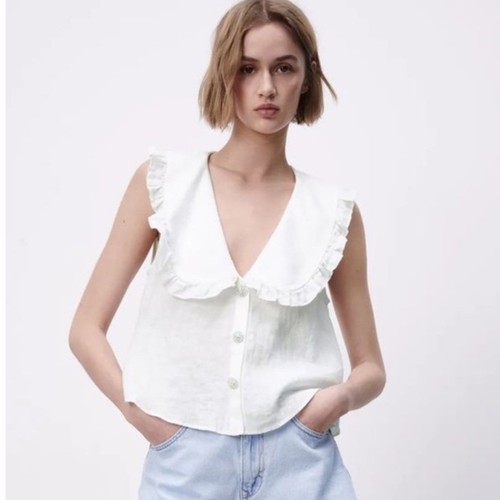 Top donna zara lino strass - donna,