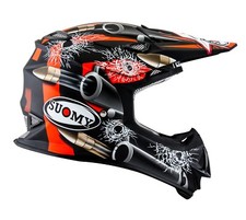 CASCO SUOMY MR JUMP BULLET NERO OPACO MX - TIMBRO ORO ACU OMOLOGATO - SU/MR-BU