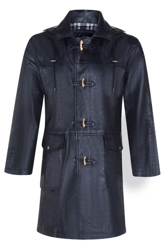 Cappotto duffle pelle nera - cappotto,