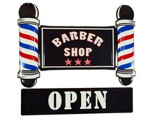 Targa di latta "barbiere"