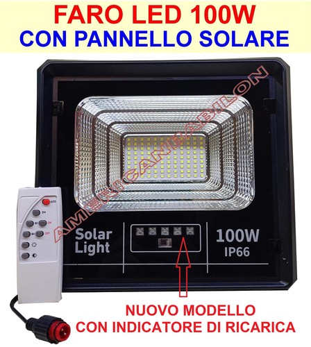 Faro led 100w con pannello - 100w,