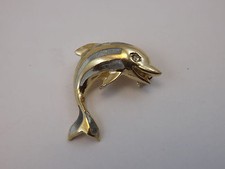 SPILLA DELFINO IN ARGENTO PLACCATO ORO VINTAGE  SILVER BROOCH GOLD PLATED