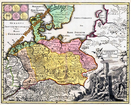 Vecchio poster mappa - , mondo