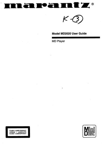 Marantz md2020 deck manuale - marantz,