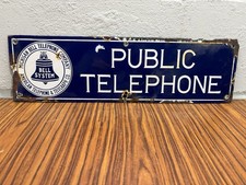 insegna telefonica campana michigan porcellana anni 20/30 insegna telefonica pubblica originale
