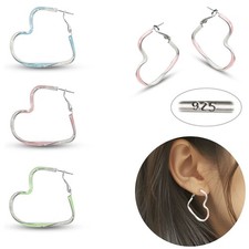 Orecchini Cerchio Cuore 925