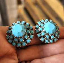 orecchini vintage americani anni 70 a clip in lucite azzurra - vtg earrings