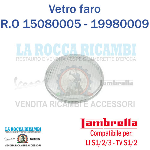 Vetro faro lambretta - vetro, li
