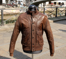 Giubbotto bomber pelle marrone