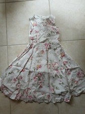 lotto 1197b vestito bimba bambina  ELSY 10%lino taglia 34 fiori rosa cerimonia