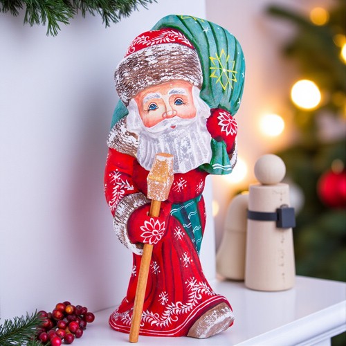 Statuina babbo natale legno - in,