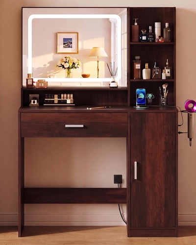 Scrivania vanity marrone con - scrivania,