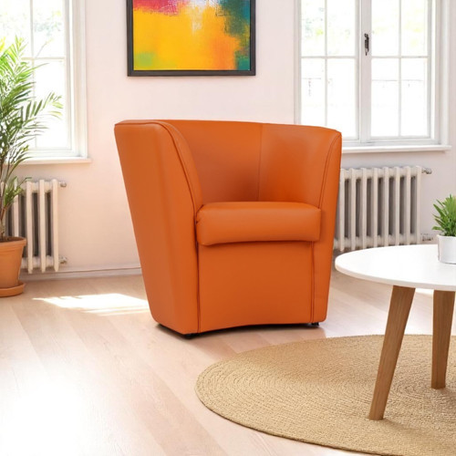 Poltrona ecopelle arancio - in,