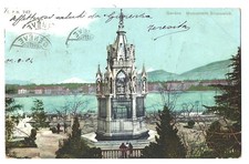 Cartolina Svizzera Ginevra Monumento Brunswick vg 1904