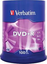 100 dischi DVD+R bianchi originali Verbatim 16x 4,7 GB DVD non stampabili 43551 Taiwan
