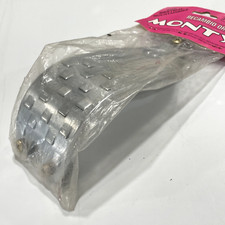 NOS Vintage Monty Trial Bike Bash Guard Protezione Catena Sotto Piastra BMX Argento