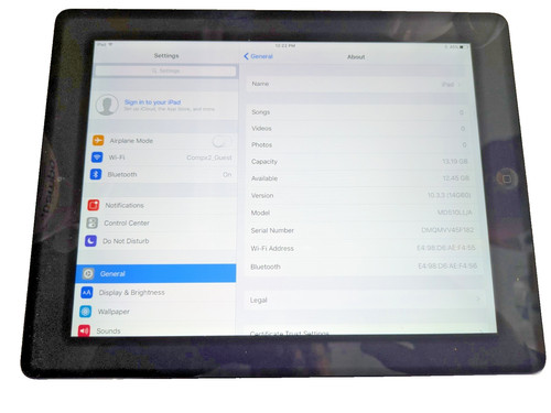 Ipad a1458 16gb fi - a1458, wi-fi