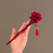 Forcina in vetro rosa rossa