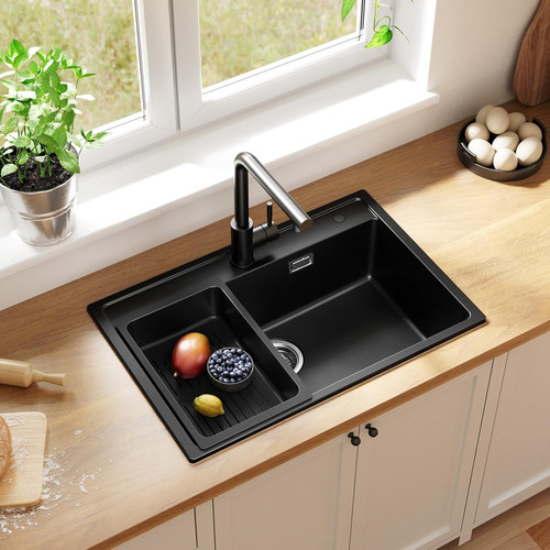 Lavello cucina nero - nero, 70x46