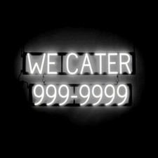 Insegna NUMERO DI TELEFONO SpellBrite WE CATER 7 CIFRE | Look Neon, Luce LED
