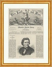Theodor Mintrop Marastoni pittore tedesco Düsseldorf incisione su legno E 18511 incorniciato