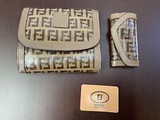 FENDI PORTAFOGLI E PORTACHIAVI 11X12X2,5 E 4,5X8,5 cm CIRCA VINTAGE ANNO 1980