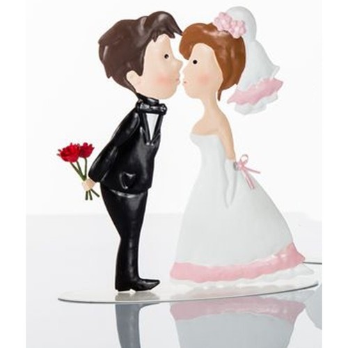 Cake topper alluminio sposi - in,
