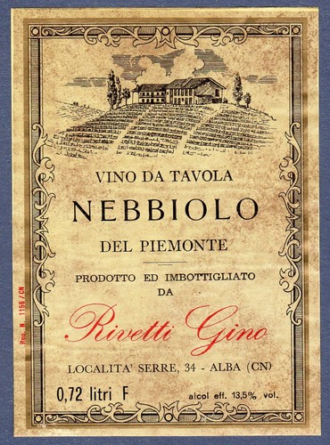 Etichetta vino nebbiolo del - nebbiolo,