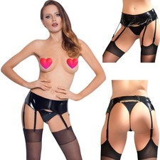 Sexy Reggicalze PVC Nero