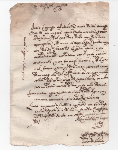 Rarissimo manoscritto 1739 - rarissimo,