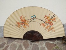 Grande Ventaglio Vintage Da Arredo Uccelli Su Rami designer Orientale 