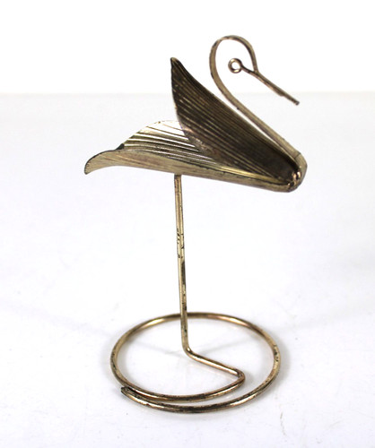 Statuina gru vintage metallo - gru,