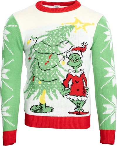 Grinch santa next tree - santa,