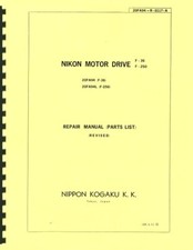 Nikon F-36, F-250 Manuale Riparazione Guida Motore e Lista Ricambi Ristampa