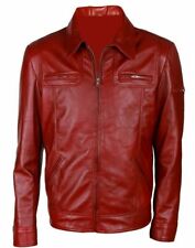 Giacca uomo rossa vera pelle