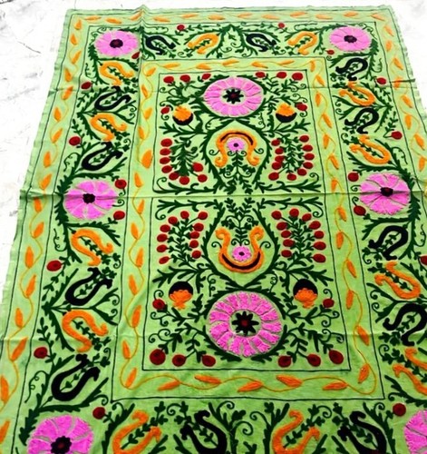 Arazzo floreale suzani verde - floreale,