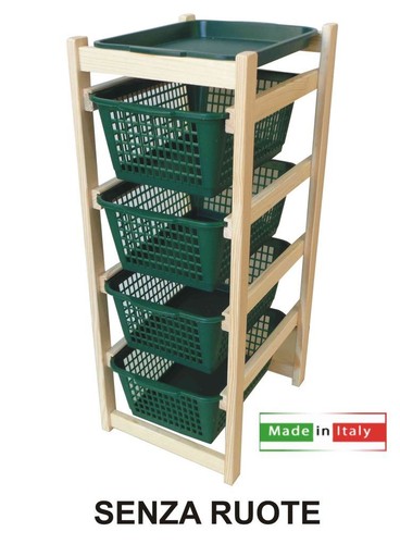 Carrello porta frutta legno - porta, 4