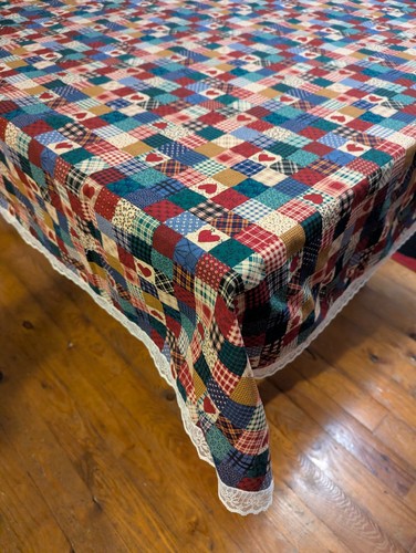 Tovaglia patchwork cuori plaid - tovaglia,