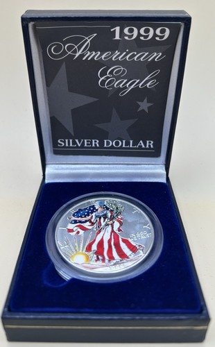 1999 usa silver eagle colorato - 1999,