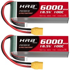2 pezzi HRB 18,5V 5S 6000mAh XT90 batteria lipo per RC aereo elicottero barca