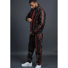 NUOVO set tuta uomo vera pelle